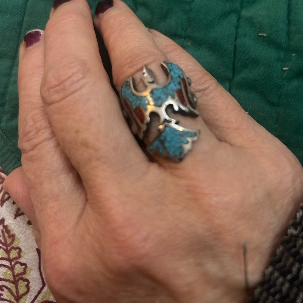 Vintage Turquoise Navajo Thunderbird Ring